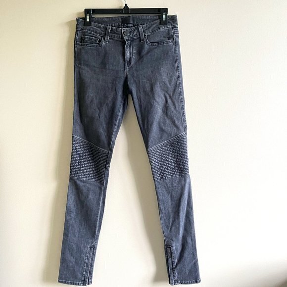 VINCE 5 POCKET GRAY MOTO SKINNY ANKLE STRETCHY DV135C-2536 JEANS WOMENS SIZE 26‎ - Picture 1 of 14